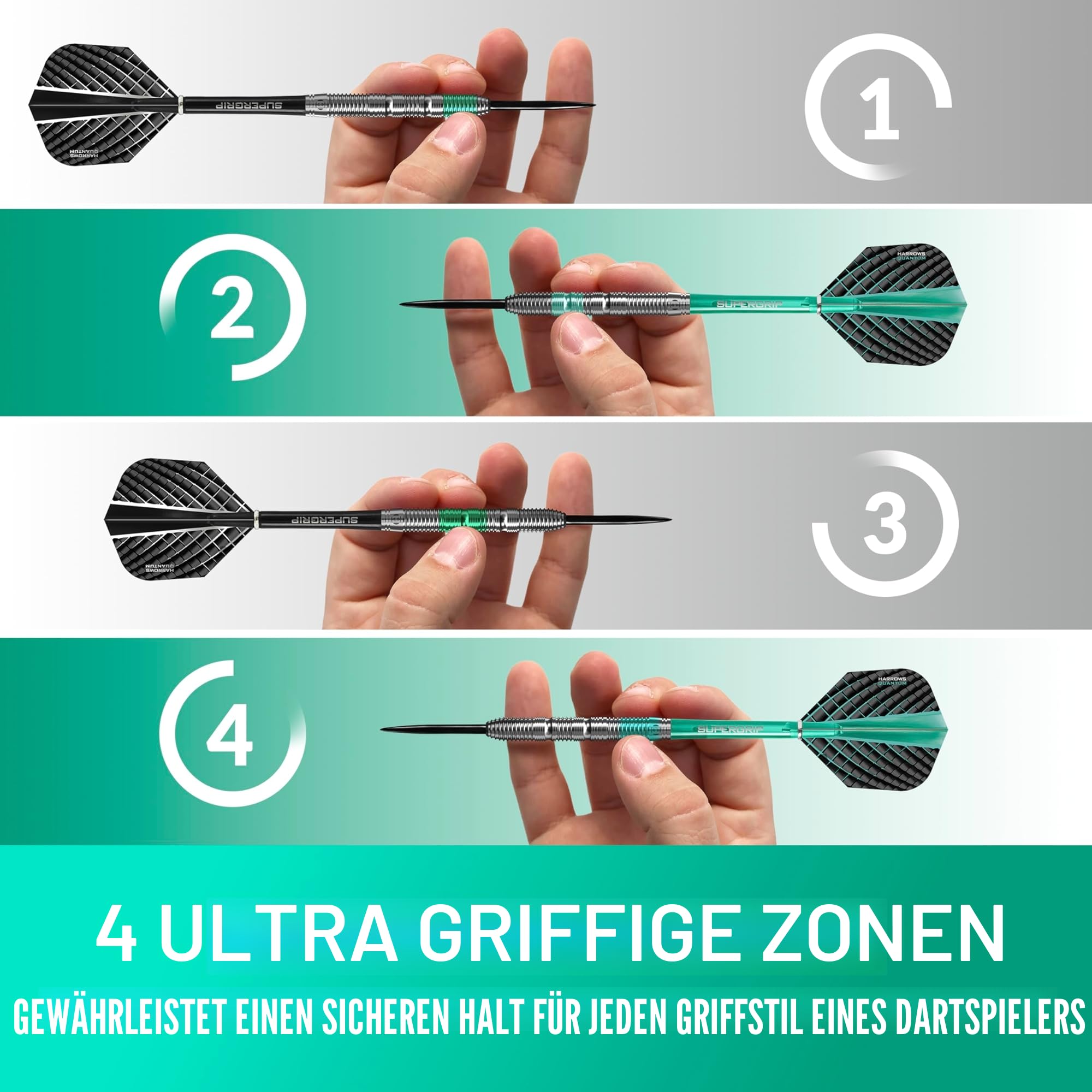 Harrows NX Elite 90% Tungsten Steel Tip Darts Set | 21 g bis 26 g alle Gewichte verfügbar | Riesiges 17-teiliges Bundle mit Supergrip Shafts, Quantum Flights & Reiseetui