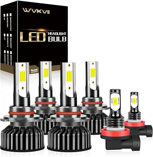 WVKVII Compatible con bombillas LED Hyundai Santa Fe 2019 2020 9005HB3 de haz alto + luz baja 9005 + luces antiniebla H11, súper brillante 6000K
