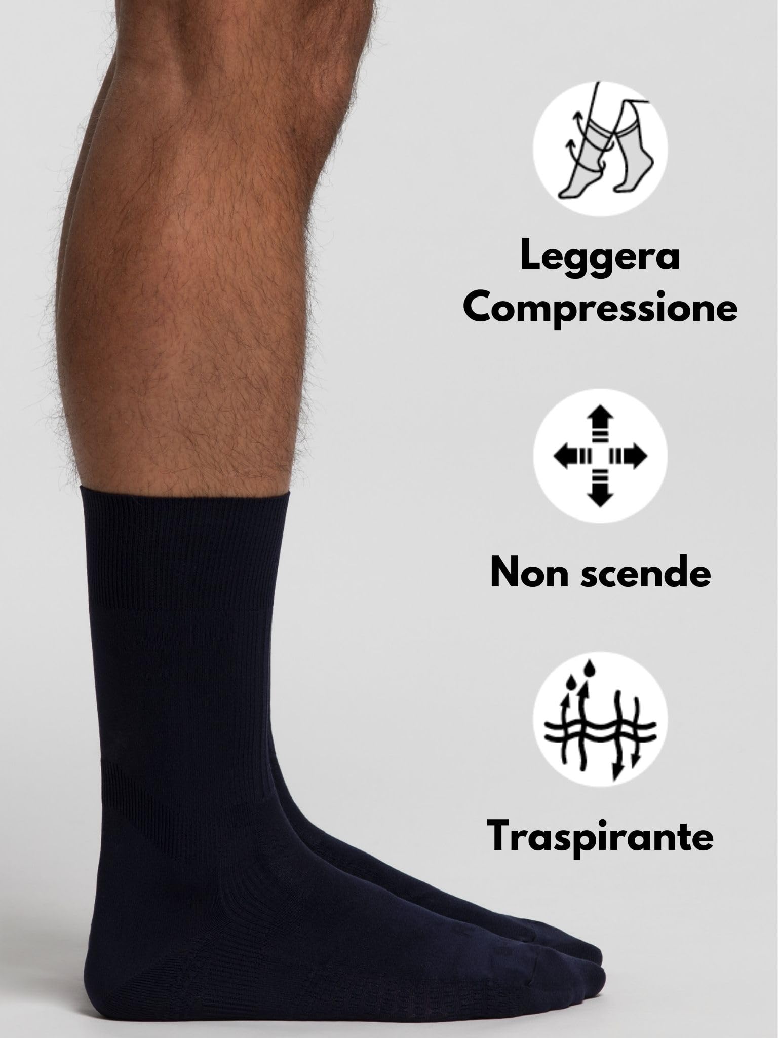 POMPEA 6 Paia Calze Uomo Corte Funzionali, Calzini Uomo con Cuscinetti Immagliati ed Effetto Grip, Resistenti e Comodi