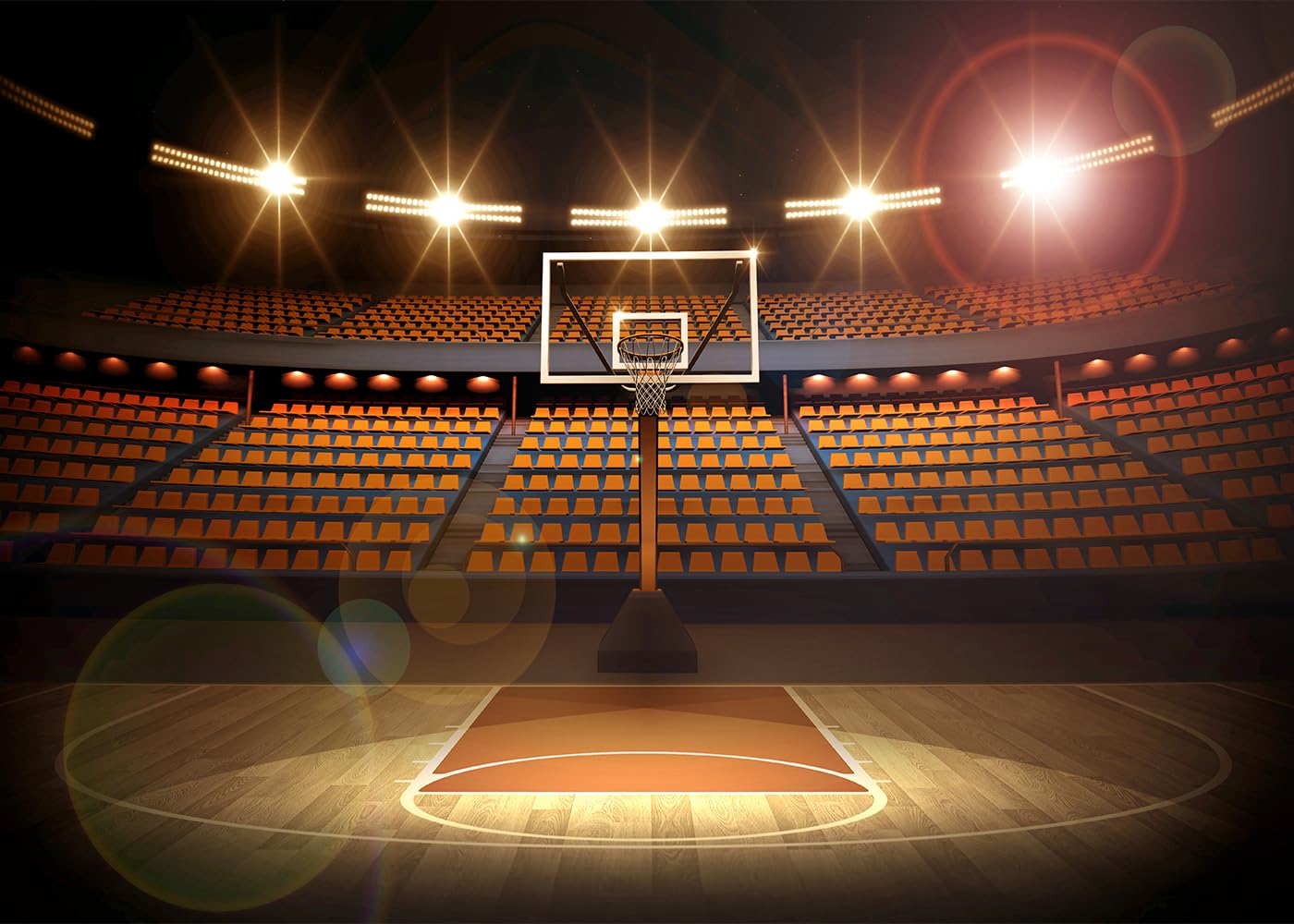 DULUDA 7x5 FT Basketball Backdrop for Photoshoot, Studio, Birthday Party, Bridal Shower, Prom, Retirement; Brown Polyester Fabric; Includes No