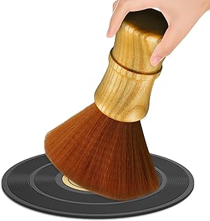 Vinyl Record Cleaning Brush Anti-Static Bristles Soft Wood Handle Brush for LP Turntable Dust Removal, Phonograph Needle, CD