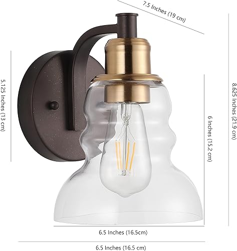 Miniatura 5 de JONATHAN Y JYL3544A Manhattan Vintage 6.5 pulgadas 1 luz industrial rústico LED vanidad casa de campo Glam Transición Baño Pasillo Sala de estar