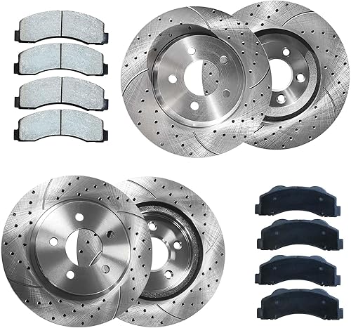 Frenos delanteros y traseros Rotores y pastillas de freno de repuesto para modelos Ford Mustang V8 4.6L Shelby GT Bullitt 2005-2010