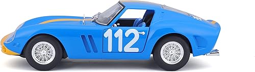Miniatura 4 de Bburago 1962 Ferrari 250 GTO 1 Modelo de fundición a presión a escala 24, azul