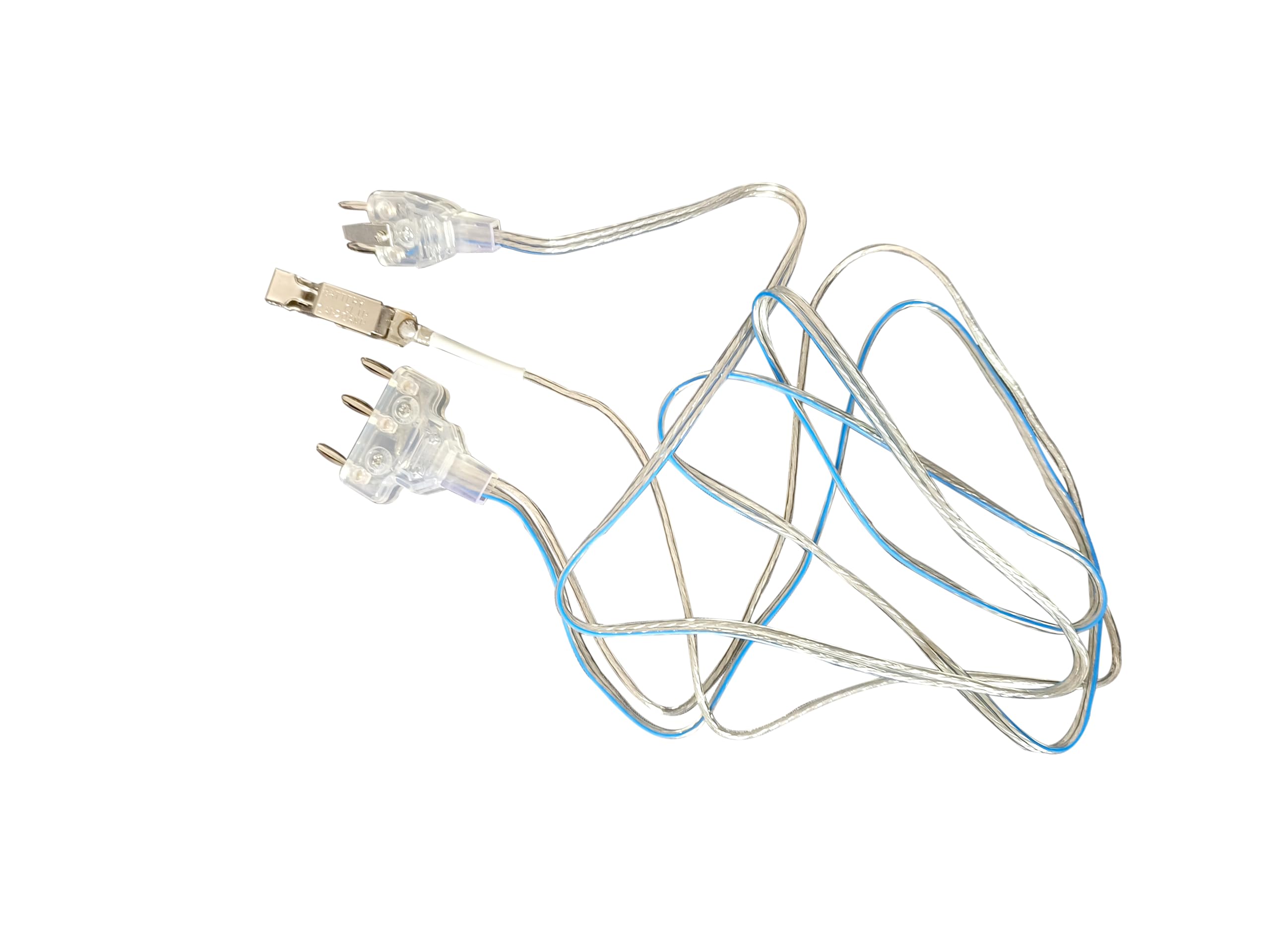LEONARK Fechten Degen Säbel Florett Körperkabel Maske Kabel Fechtungsdrahtklemme Clip - Zwei-Pin-Stecker/DREI-Pin-Stecker Klarer Draht (Set von 2)