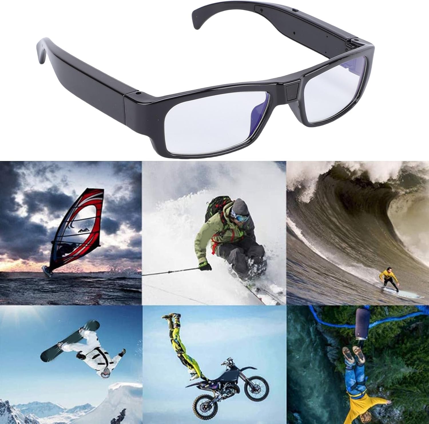 Camera Glasses,1080P HD Video Recording Glasses,Outdoor Sport Action Support Photos Taking for Cycling Outdoor Activities