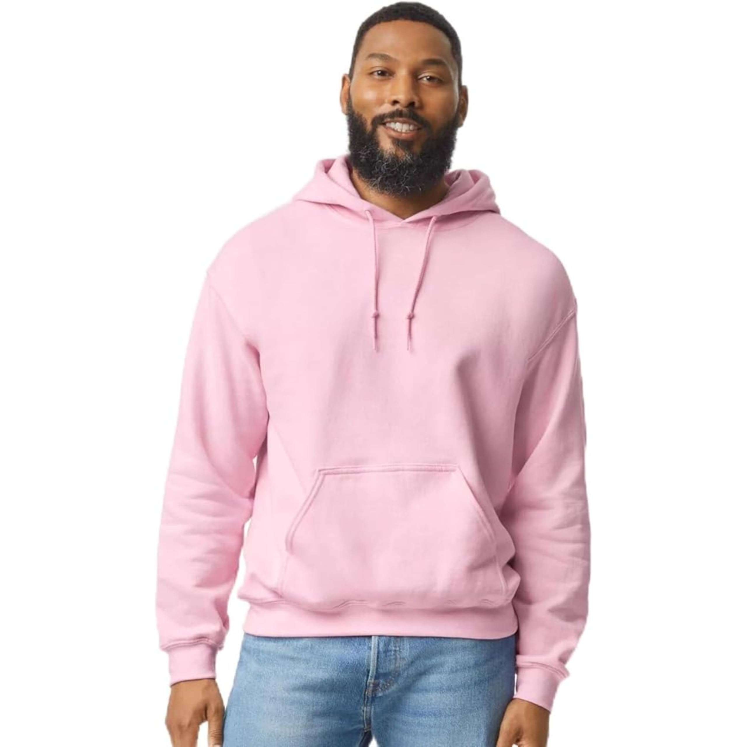 Le11 Men's Light Pink Le11® Heavy Blend Hooded Sweatshirt Long Sleeve Pullover Hoodie ( - M)