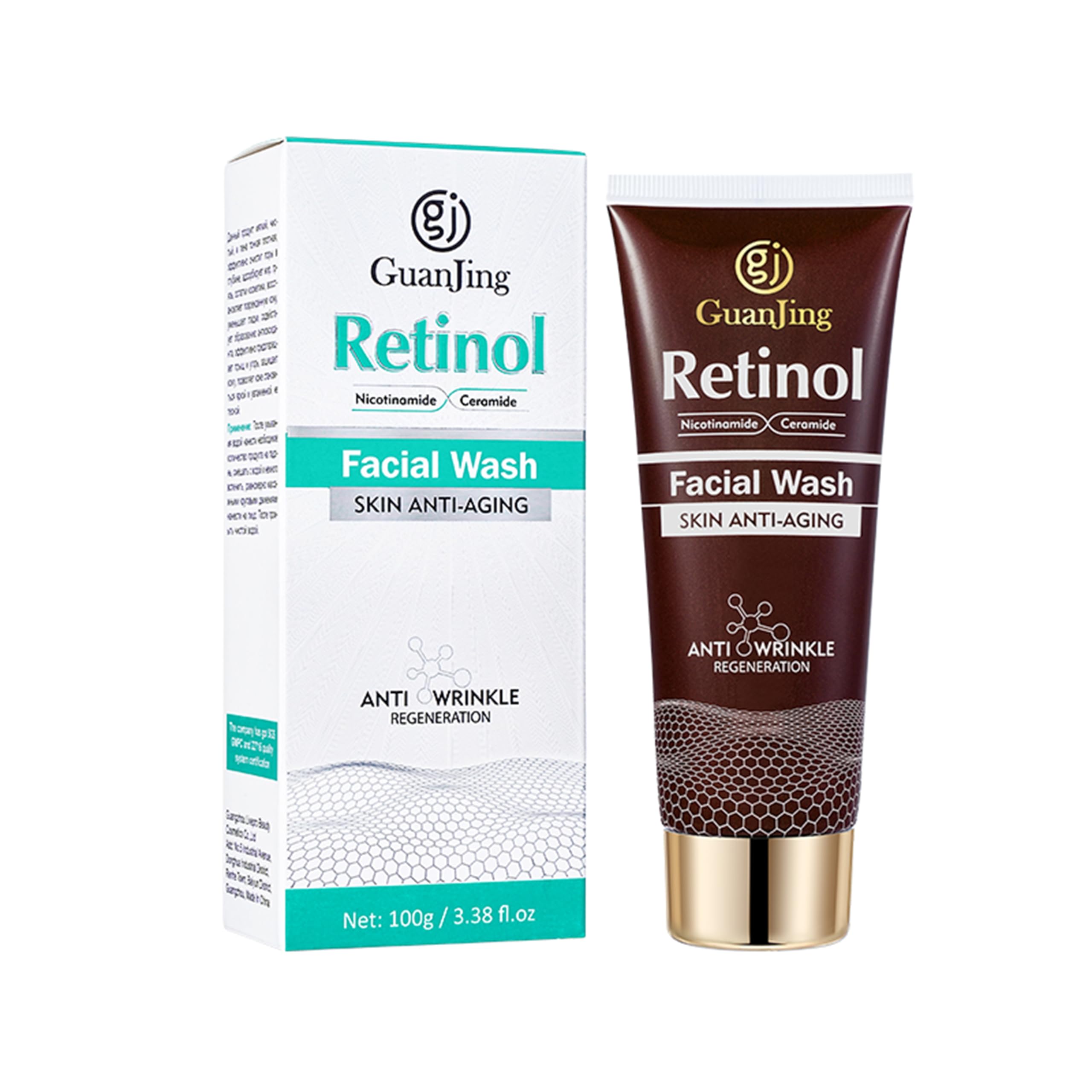 GuanJing Retinol & Nicotinamide Facial Wash - 100g | Triple-Action Formula for Intensive Nourishment, Deep Cleansing, and Anti-Aging Benefits
