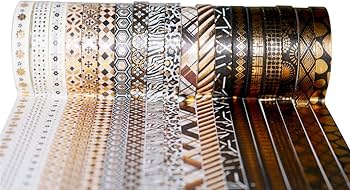 マスキングテープ・幾何形金箔押しテープセット 柄違い 2個セット マスキングテープ・幾何形金箔押しテープセット 柄違い 2個