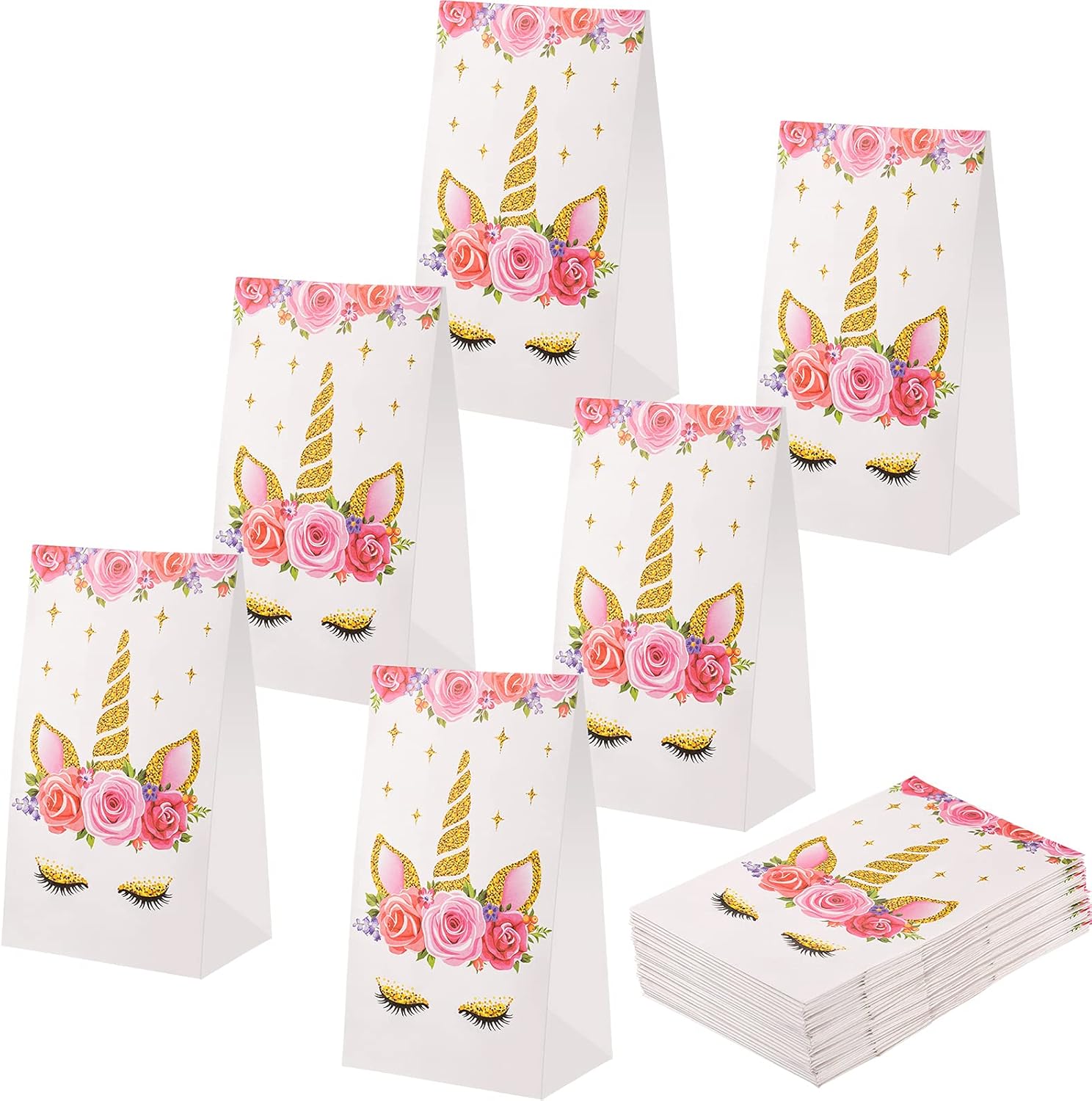 Chinco 30 Pieces Unicorn Party Bags Cute Unicorn Goodie Bags Unicorn Birthday