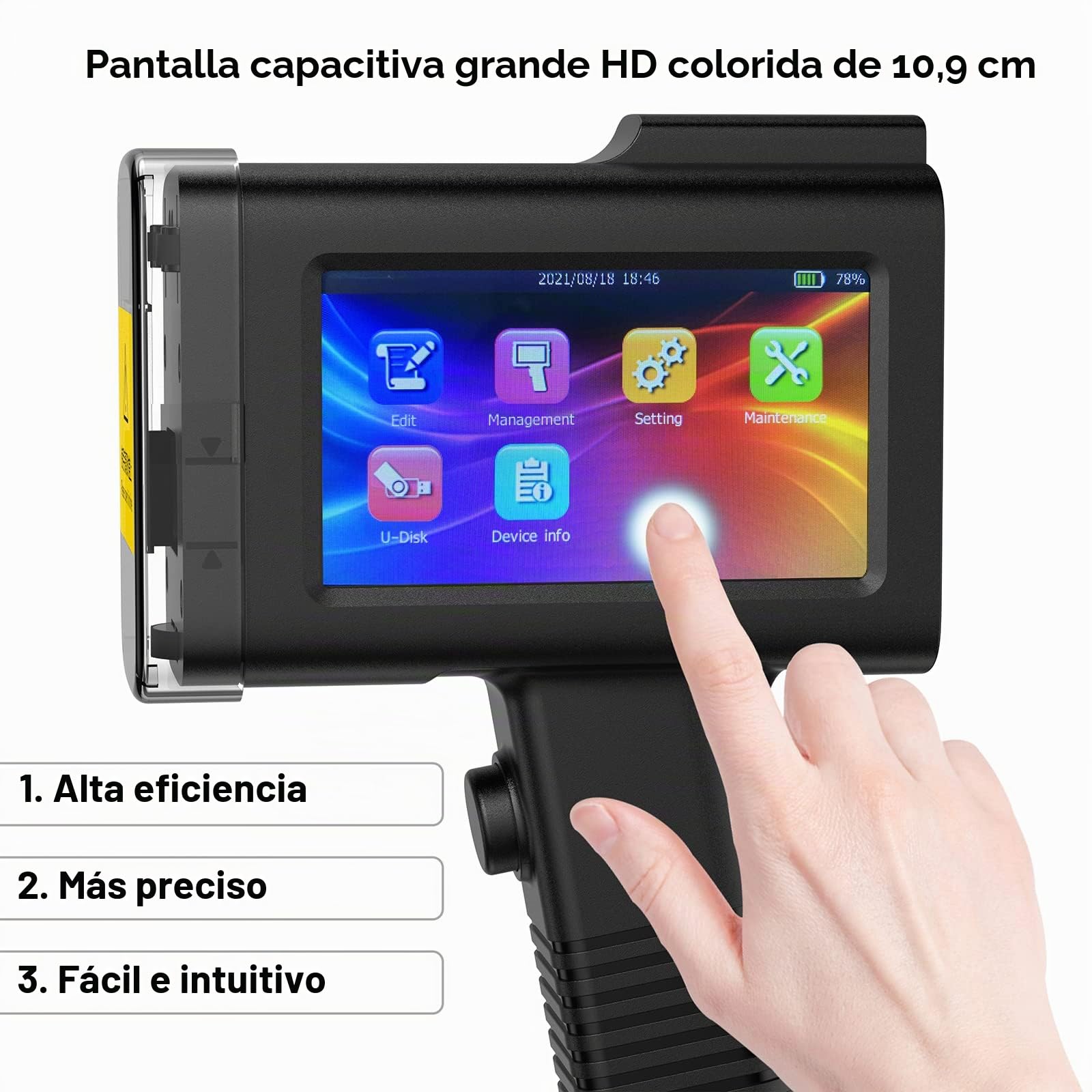Impresora de Mano Portátil BT-HH6105B2 con Cartucho de Tinta de Secado Rápido para Logotipo