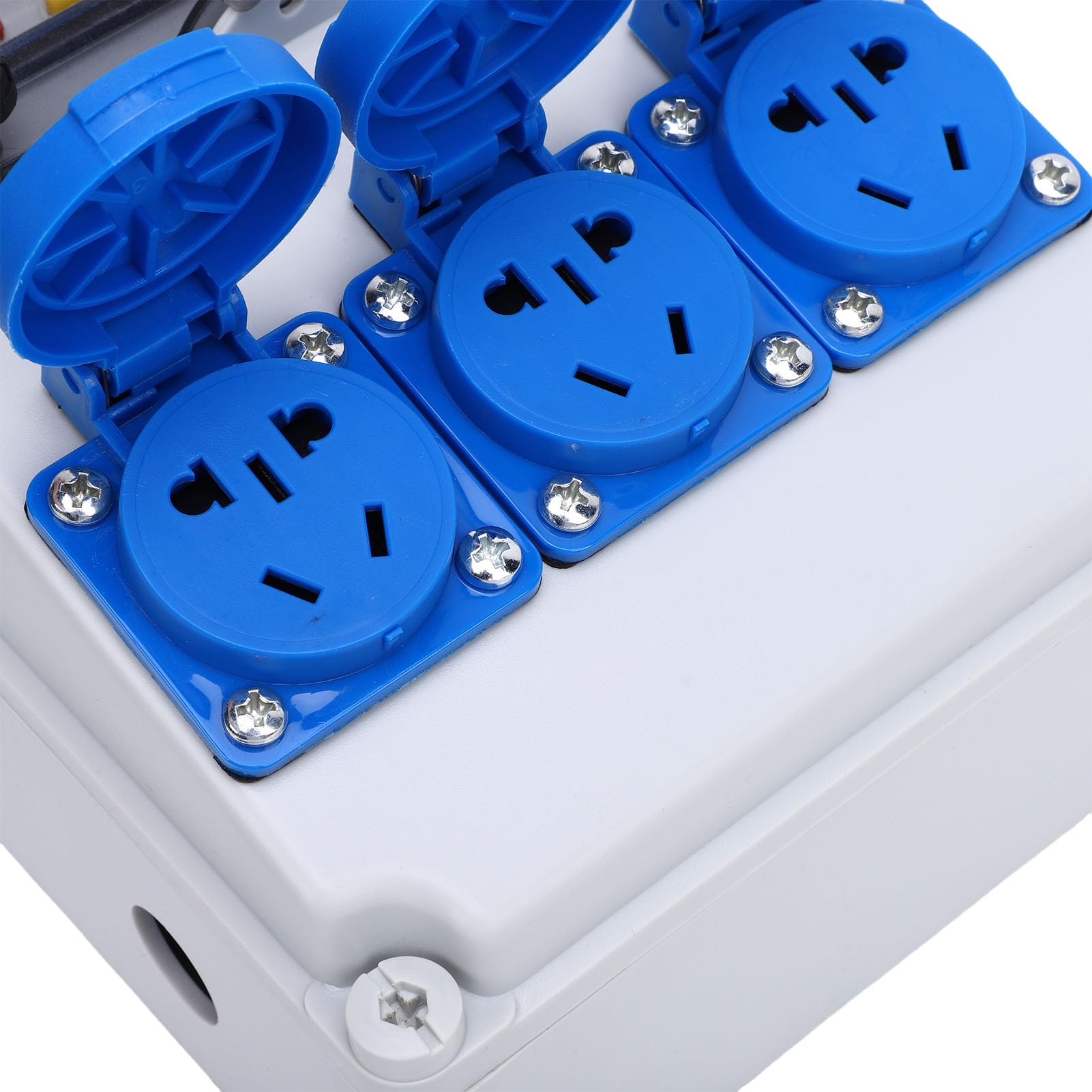 Eujgoov Caja de Enchufe Industrial Portátil IP44-67 con Interruptor Automático para Obras de Construcción y Talleres Al Aire Libre