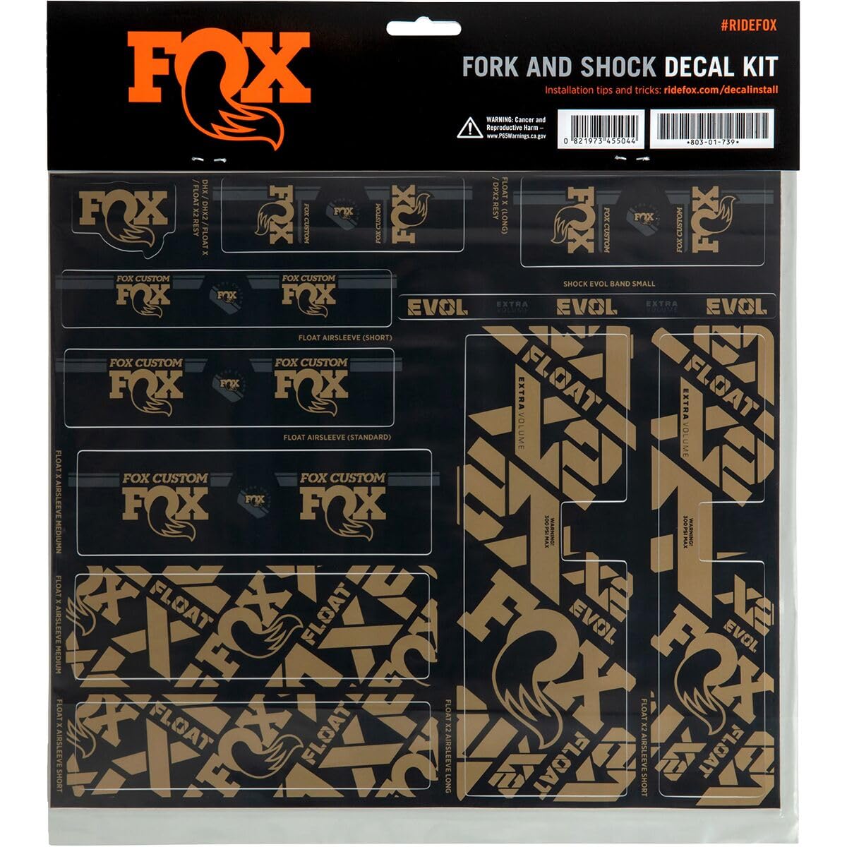 Fox Racing Stickers FOX Float DPS Factory Decal Kit Slik