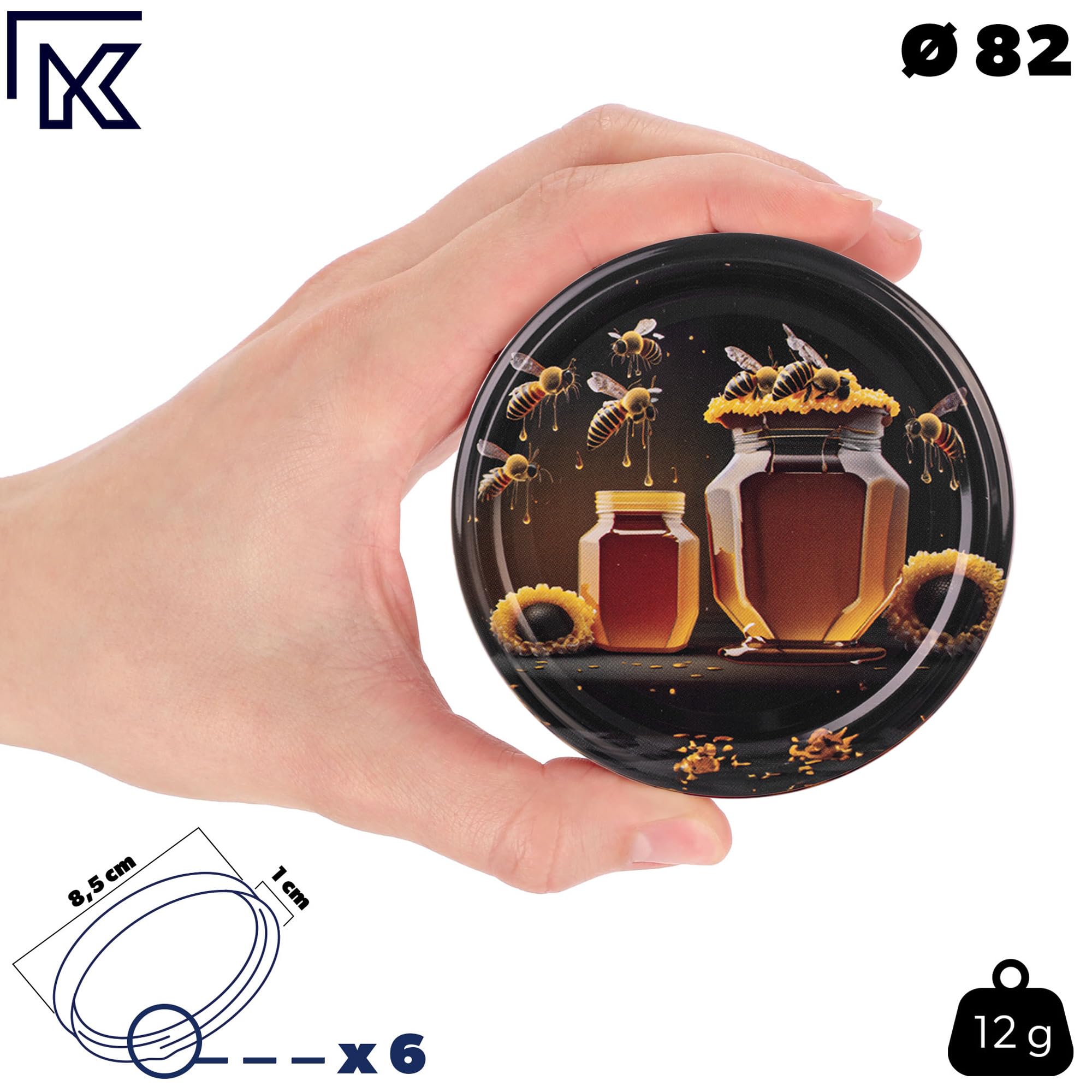 10 x tappi per marmellata Twist Off multicolore N9 clip 82 mm. Sono perfetti per tutti i tipi di conserve, miele, marmellate, marmellate, chytney. Questi coperchi sono a prova di aceto