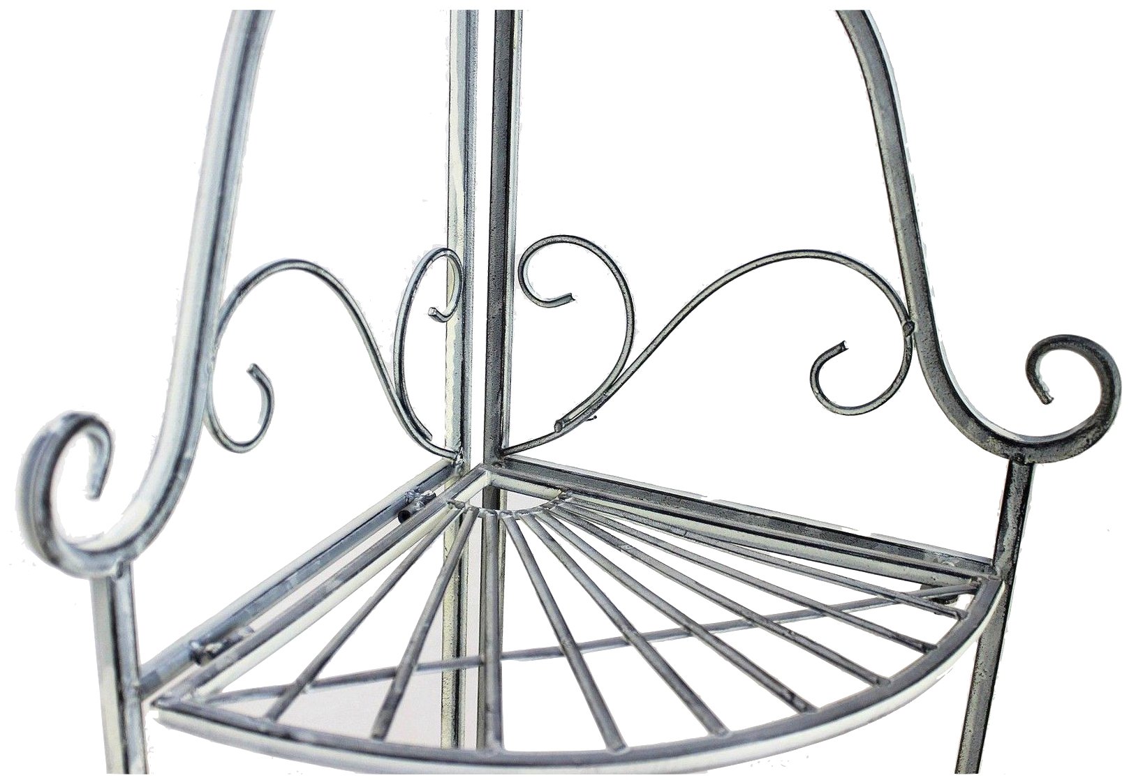 DanDiBo Eckregal Romance 20113 Regal aus Metall 125 cm Badregal Antik Grau Küchenregal