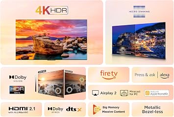 tcl 50pf650 50 inch 4k ultra hd hdr tv smart led fire tv (dolby vision dolby atmos dts hdr 10 alexa integrated airplay2 miracast) [energy class e]