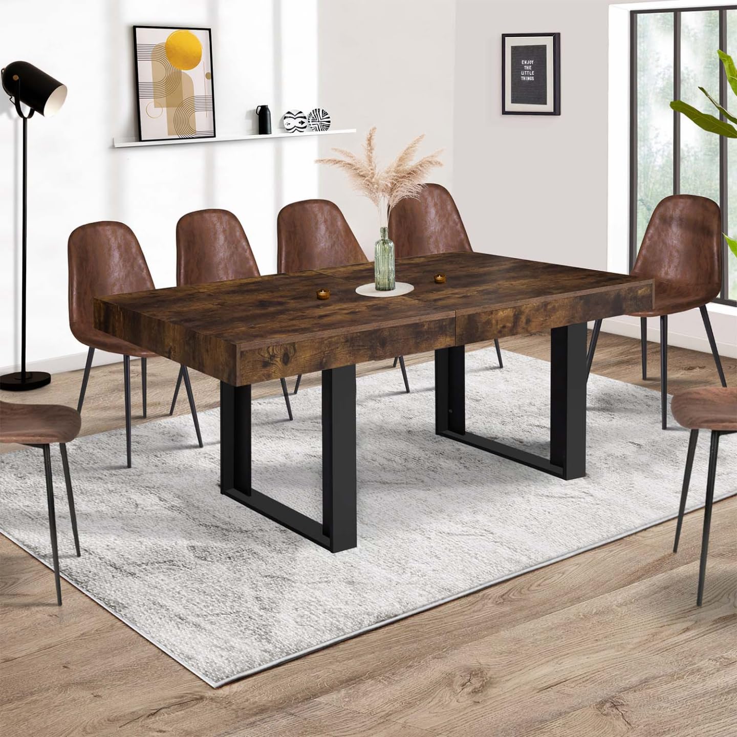 IDMarket Phoenix - Mesa de comedor extensible rectangular (200-300 cm)