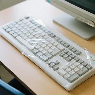 キーボードカバー 50枚 - 使い捨てキーボードプロテクター デスクトップ用 防塵 防水 オフィス 学校用品
