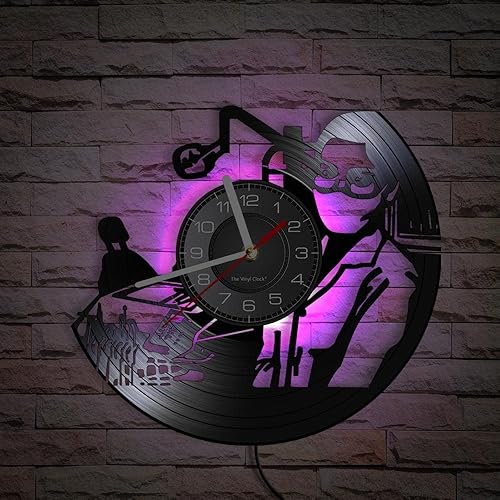 Miniatura 6 de Reloj de pared de disco de vinilo LED oral de 12 pulgadas con 7 colores cambiantes, silencioso, sin tictac, para dentista, clínica, hospital,