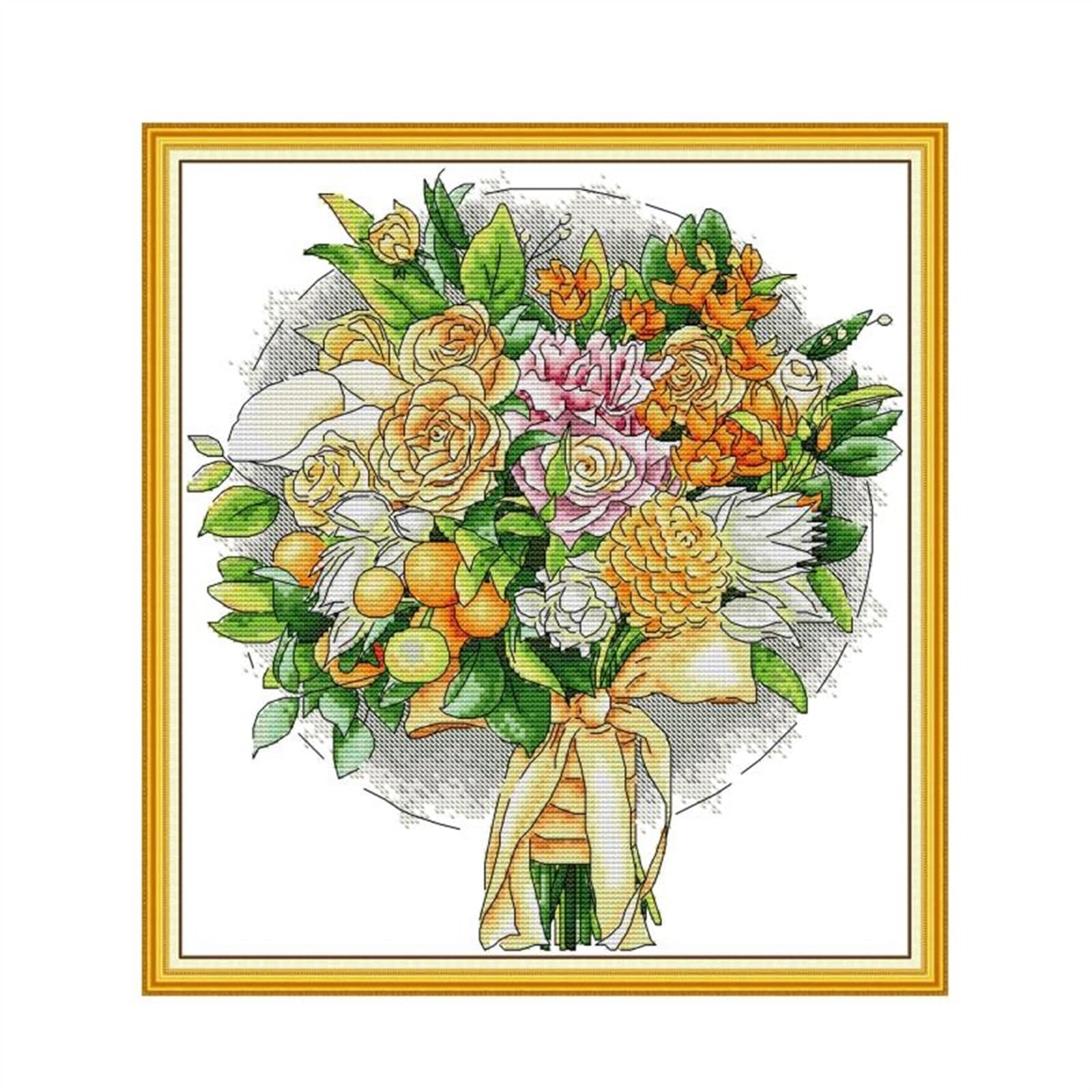 Kit Broderie Bouquet d'Automne pour Décorer votre Salon Cosy