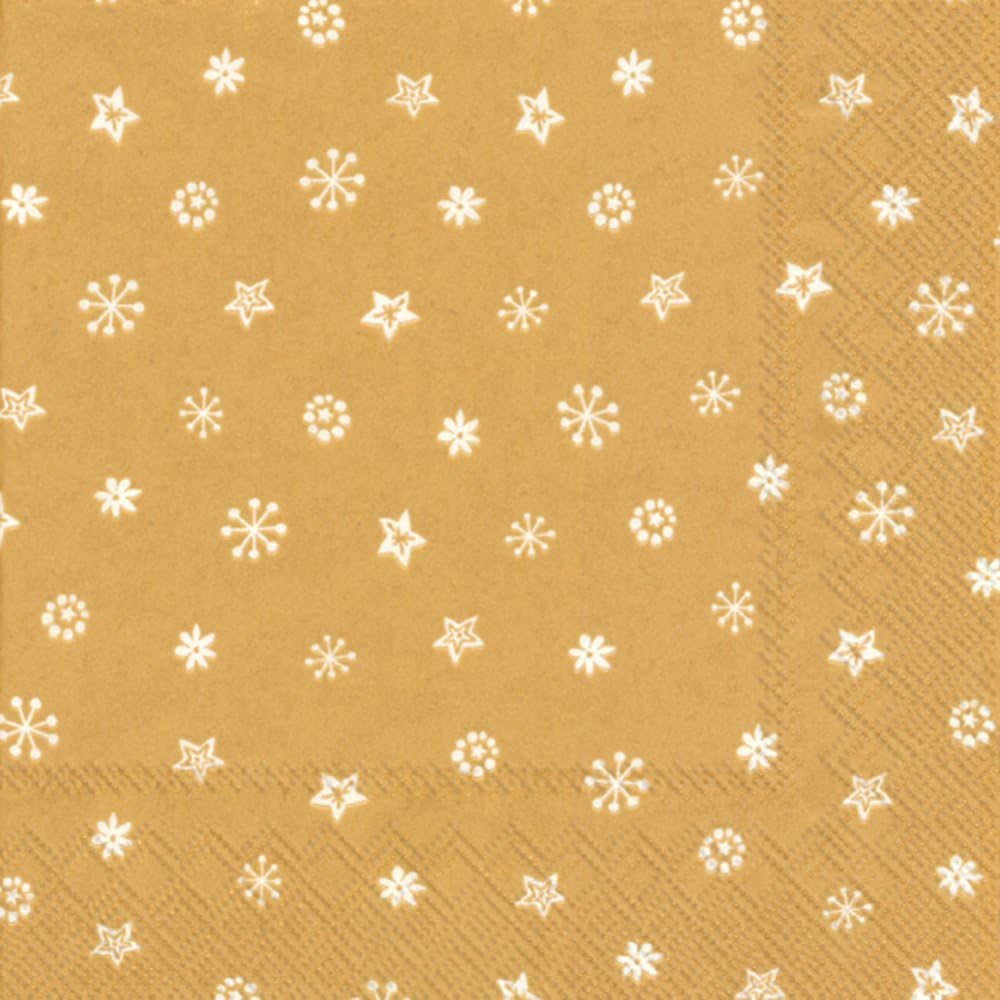 Boston International IHR 3-Ply Paper Napkins, 20-Count Lunch Size, Little Joy Gold