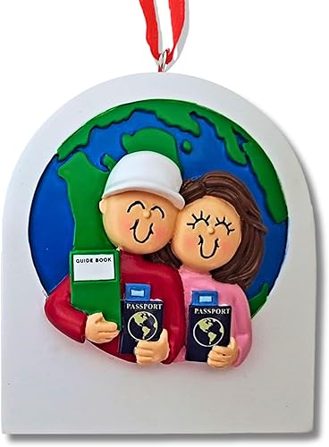 Miniatura 10 de Adornos de Navidad personalizados para parejas, adorno de parejas 2023, adornos de pareja de viajeros para árboles de Navidad, adornos de Navidad
