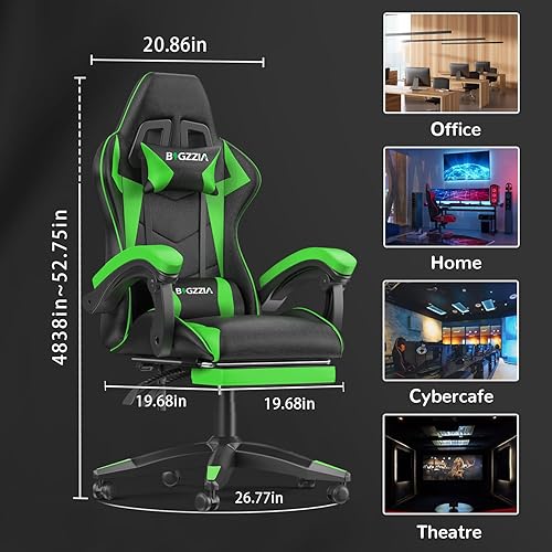 Miniatura 23 de Gaming Chair with RGB LED Lights, High Back Ergonomic Computer Gamer Chair with Headrest and Lumbar Support, Racing Style Reclining Game Chair for