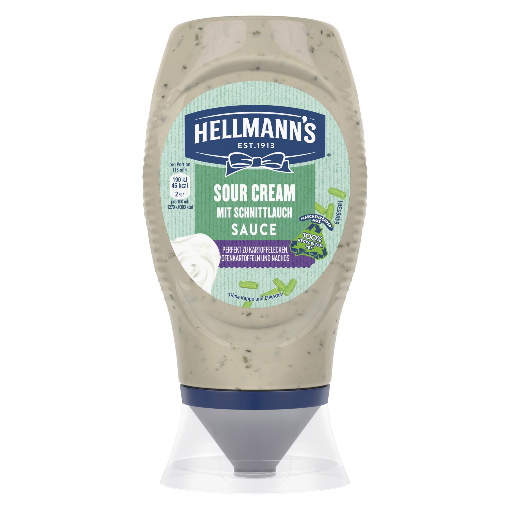 Hellmann's Sour Cream Sauce leckere Grillsauce mit Schnittlauch perfekt zu Kartoffelecken und Nachos 250 ml