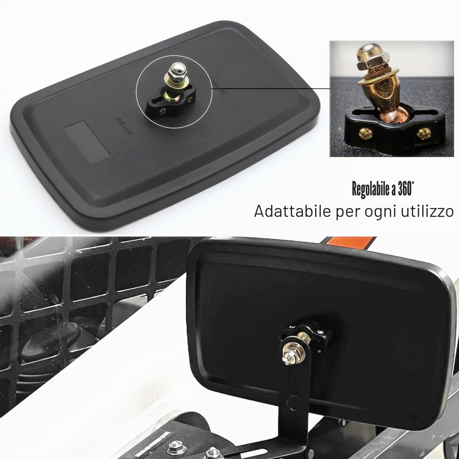 2PCS Specchietto Retrovisore Grandangolare Quadrato HD Convesso Ausiliario per Camion, Rimorchio, Carrello Elevatore, Camper, 23,5cmx13,5cm
