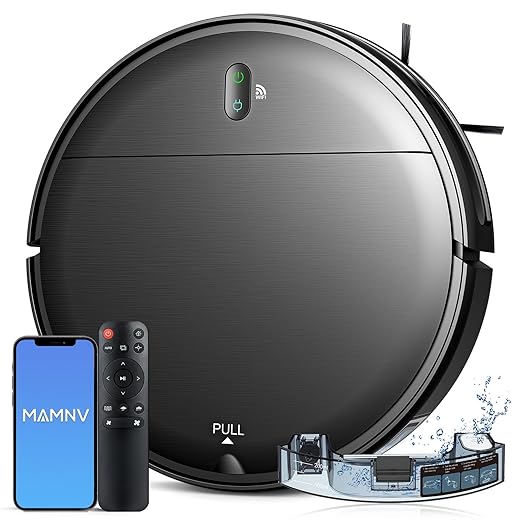 MAMNV Robot Vacuum and Mop,2 in 1 for Carpet & Hard Floor,Robotic Vacuum Cleaner with Alexa/Voice/App,Powerful & Quiet for Pet Hair,Slim 2.87",Self-Charging & Zigzag Path Cleaning