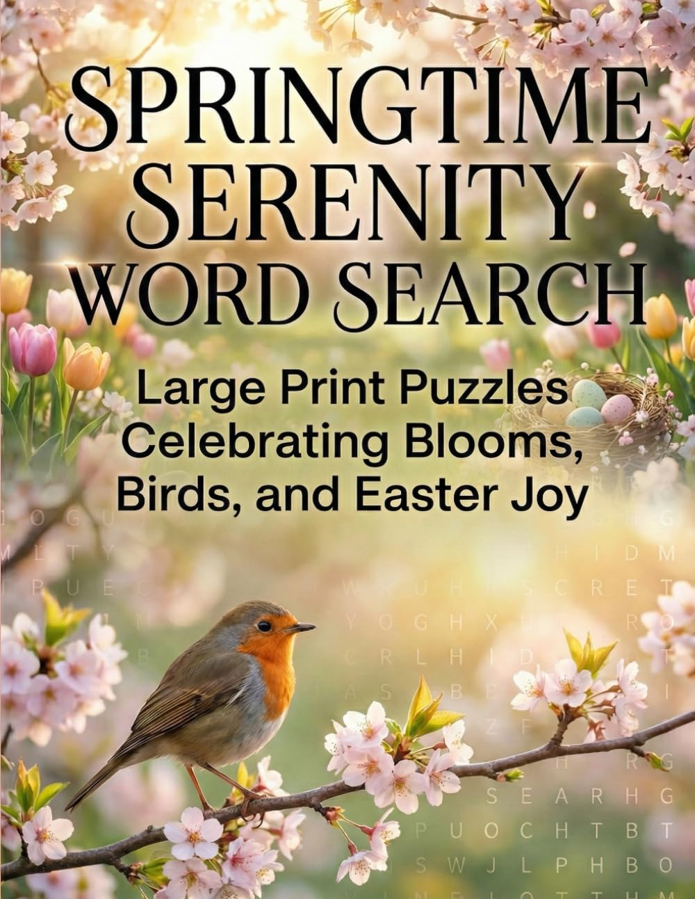 Springtime Serenity Word Search: Large Print Puzzles Celebrating Blooms, Birds, and Easter Joy