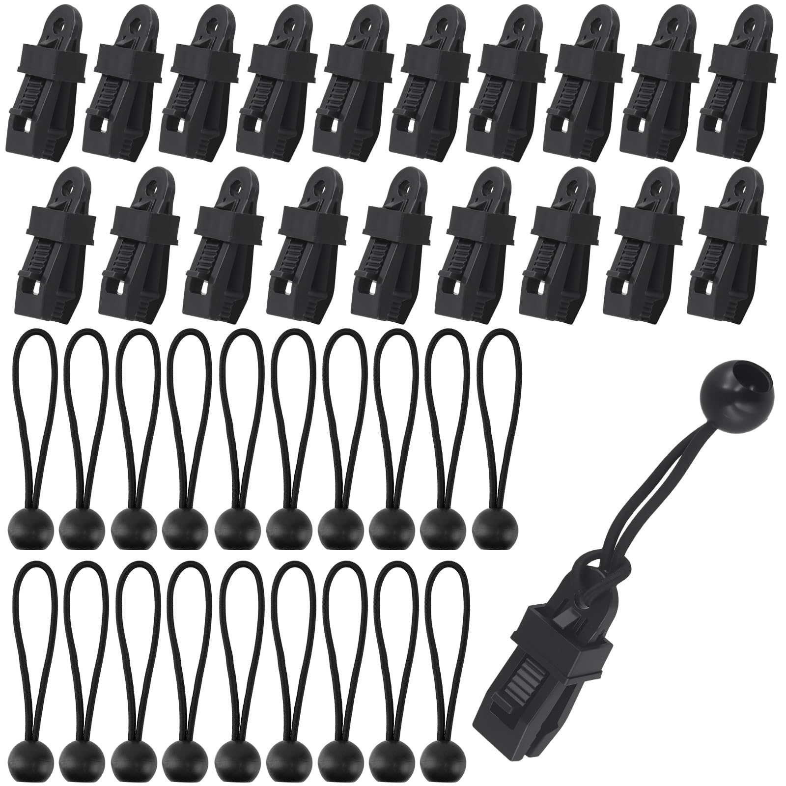 Clips de bâche robustes à mâchoire puissante et tendeurs