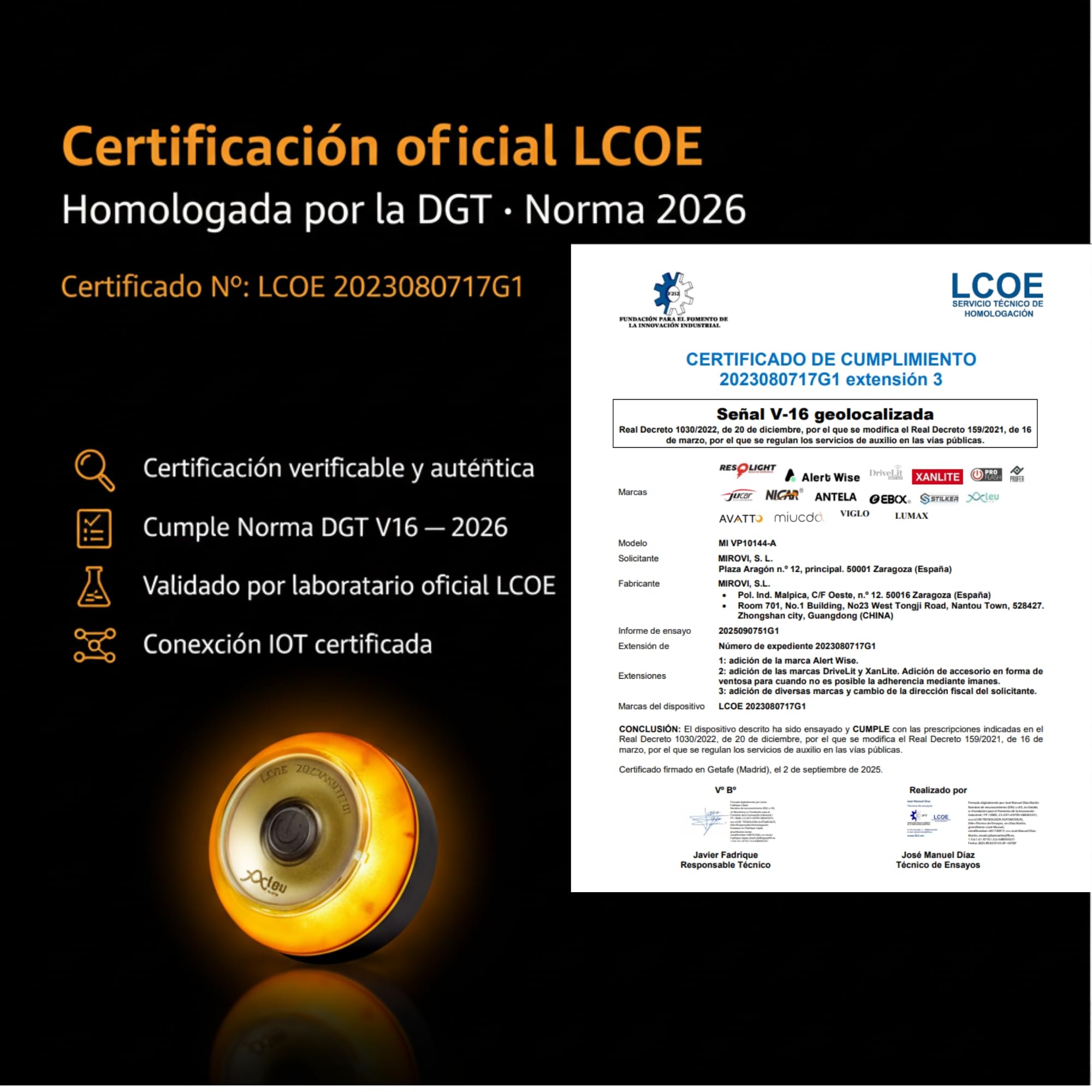baliza v16 homologada dgt con geolocalizador – Certificada por la DGT - luz emergencia coche homologado dgt v16 con geolocalización - 12 Años de Conectividad - IP55 + Base Magnética + Pilas Incluidas | Pilas Incluidas, Conexión DGT 3.0, Geolocalización, S