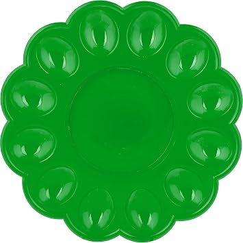 Platter Egg Tray - Plastic Plate for Eggs Serving - Easter Deviled Egg Platter - Decorative Boiled Eggs Plate - 9.44"