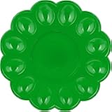 Platter Egg Tray - Plastic Plate for Eggs Serving - Easter Deviled Egg Platter - Decorative Boiled Eggs Plate - 9.44
