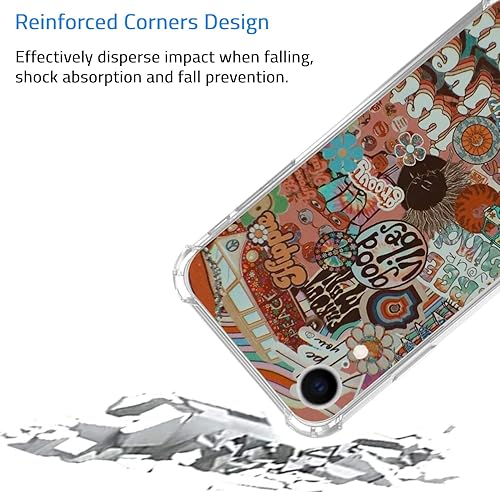 Miniatura 4 de Funda psicodélica hippie psicodélica compatible con iPhone XR, funda retro Groovy Good Vibes para iPhone XR, funda de TPU suave y moderna