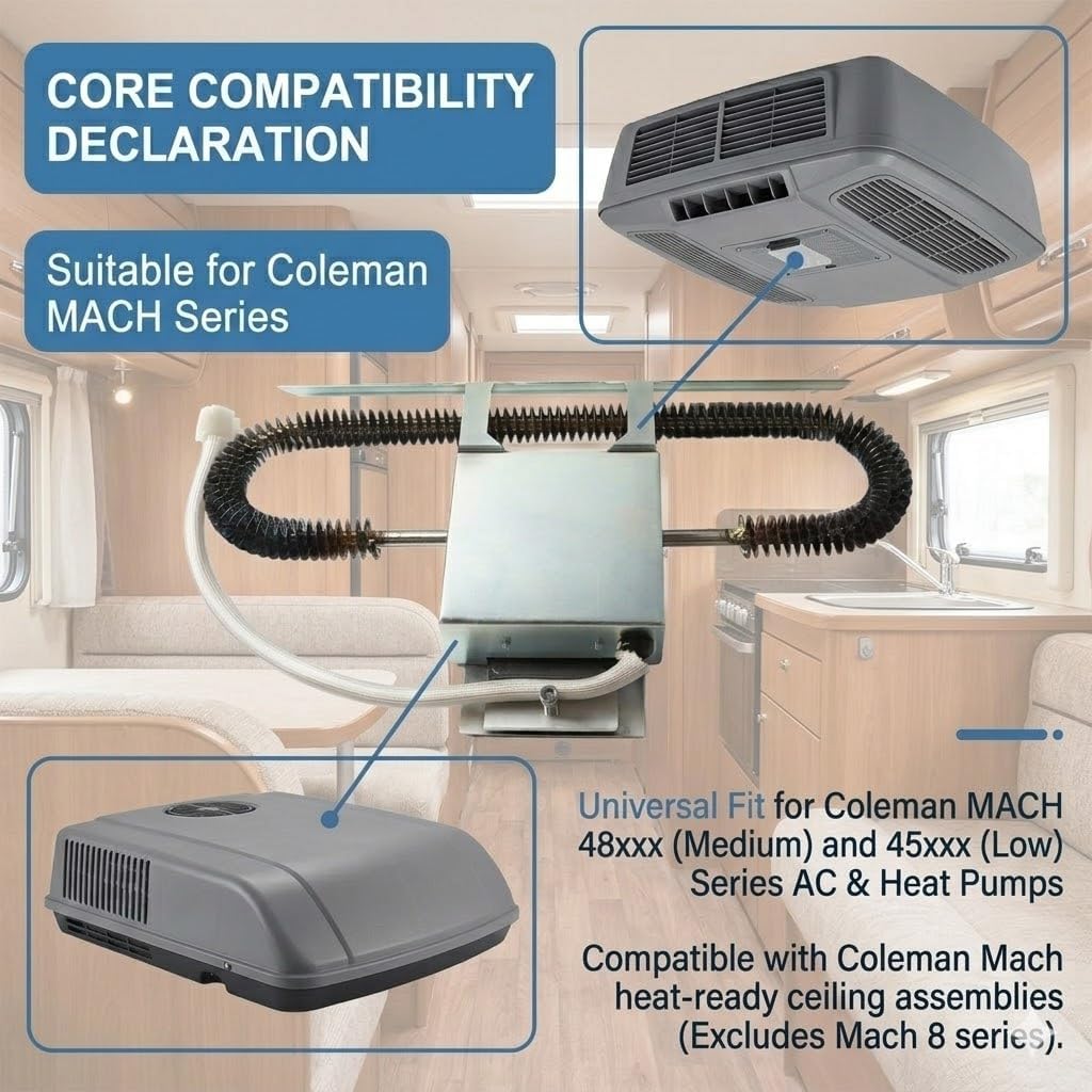 5600 BTU RV Electric Heat Strip Kit, Compatible with Coleman Mach 48xxx & 45xxx Series, High-Efficiency Supplemental Heating Element for Heat Ready Ceiling Assemblies, Replaces 9233A4551
