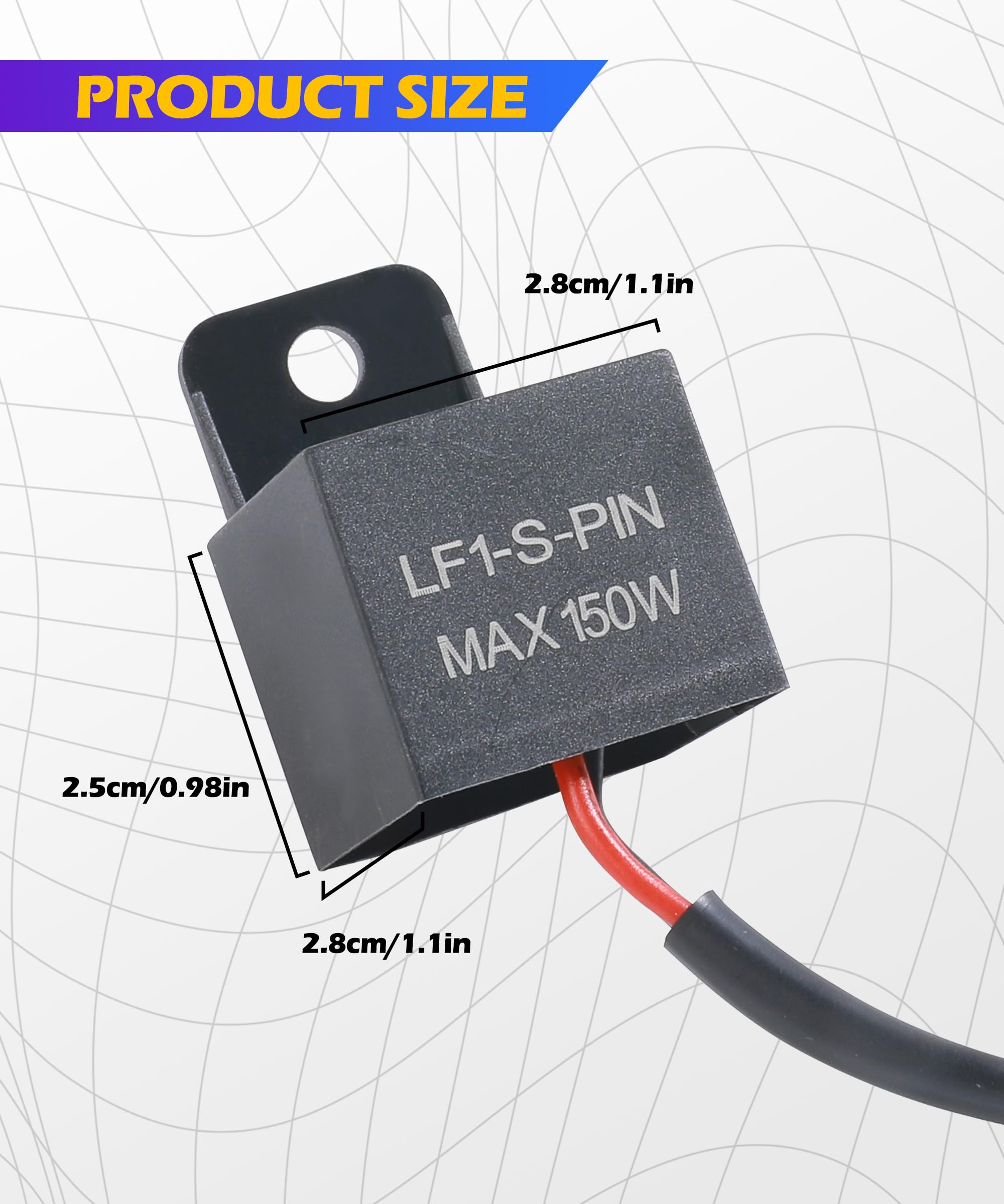 SCUARI LED Flasher Relay,Car Accessories Flasher Relay,12V Turn Signal Relay,Flasher Relay for LED Turn Signal,LED Turn Signal Relay,LED Flasher Relay 2 Pin for Fix Most Motorcycle Turn Signal Bulbs