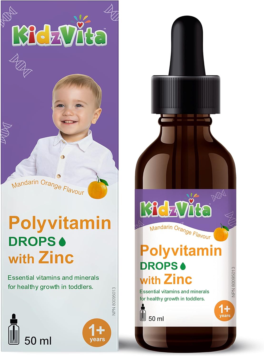 KidzVita Polyvitamin Drops with Zinc Kids Multivitamin for 1 to 3