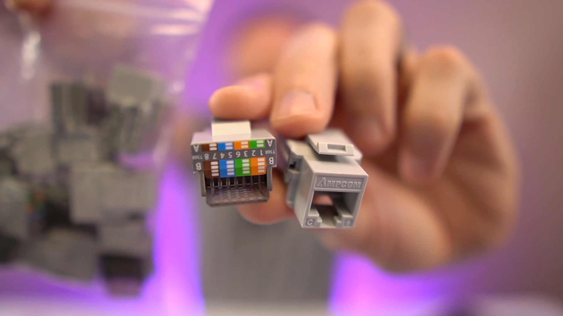 AMPCOM Cat6 Keystone Jacks, Toolless and Reliable
