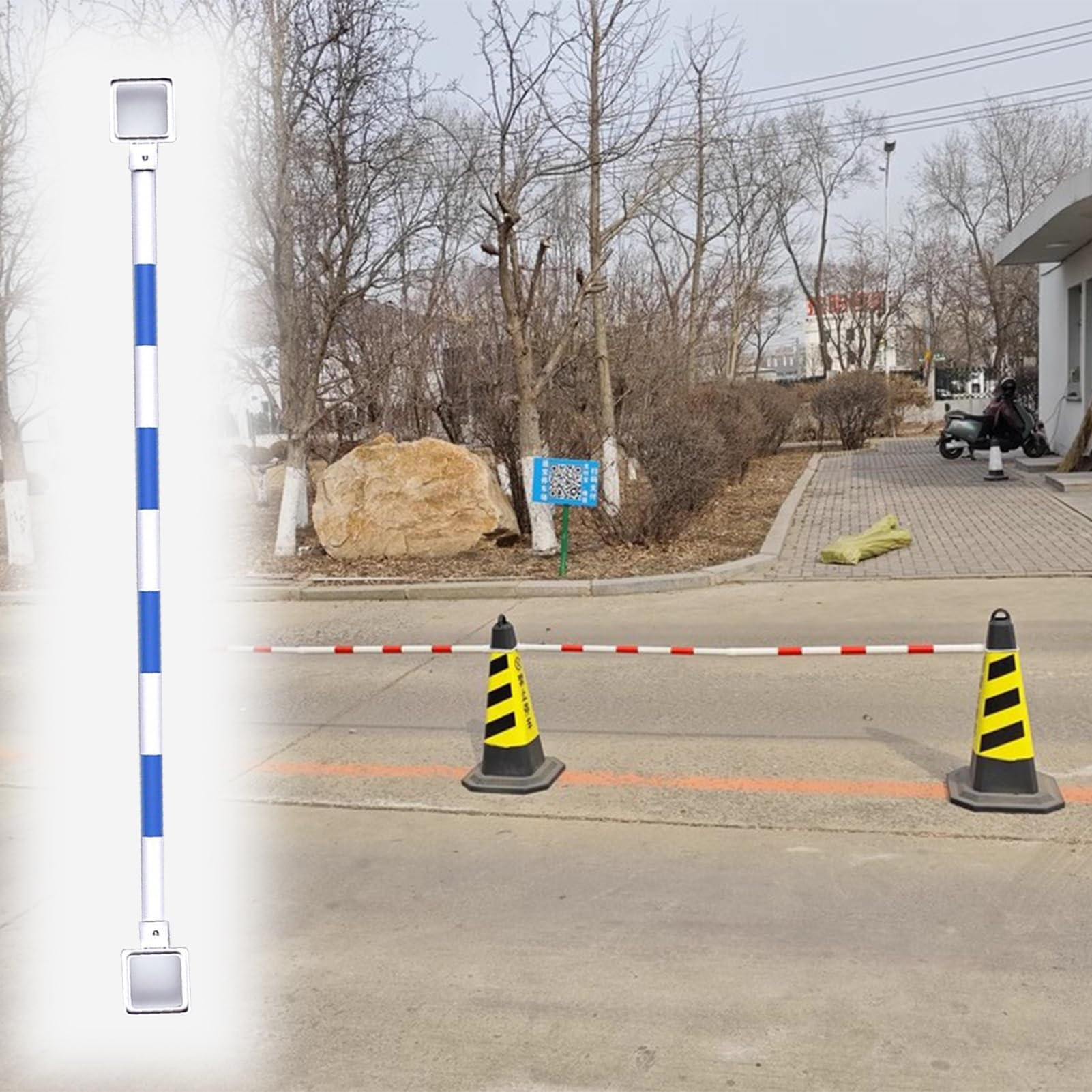 SGKOMN 20 Pack Red Traffic Cone Barrier Extension Poles - Adjustable Driveway & Parking Control for Road Construction, Lot Management & Traffic Safety Equipment, Blue-10pcs