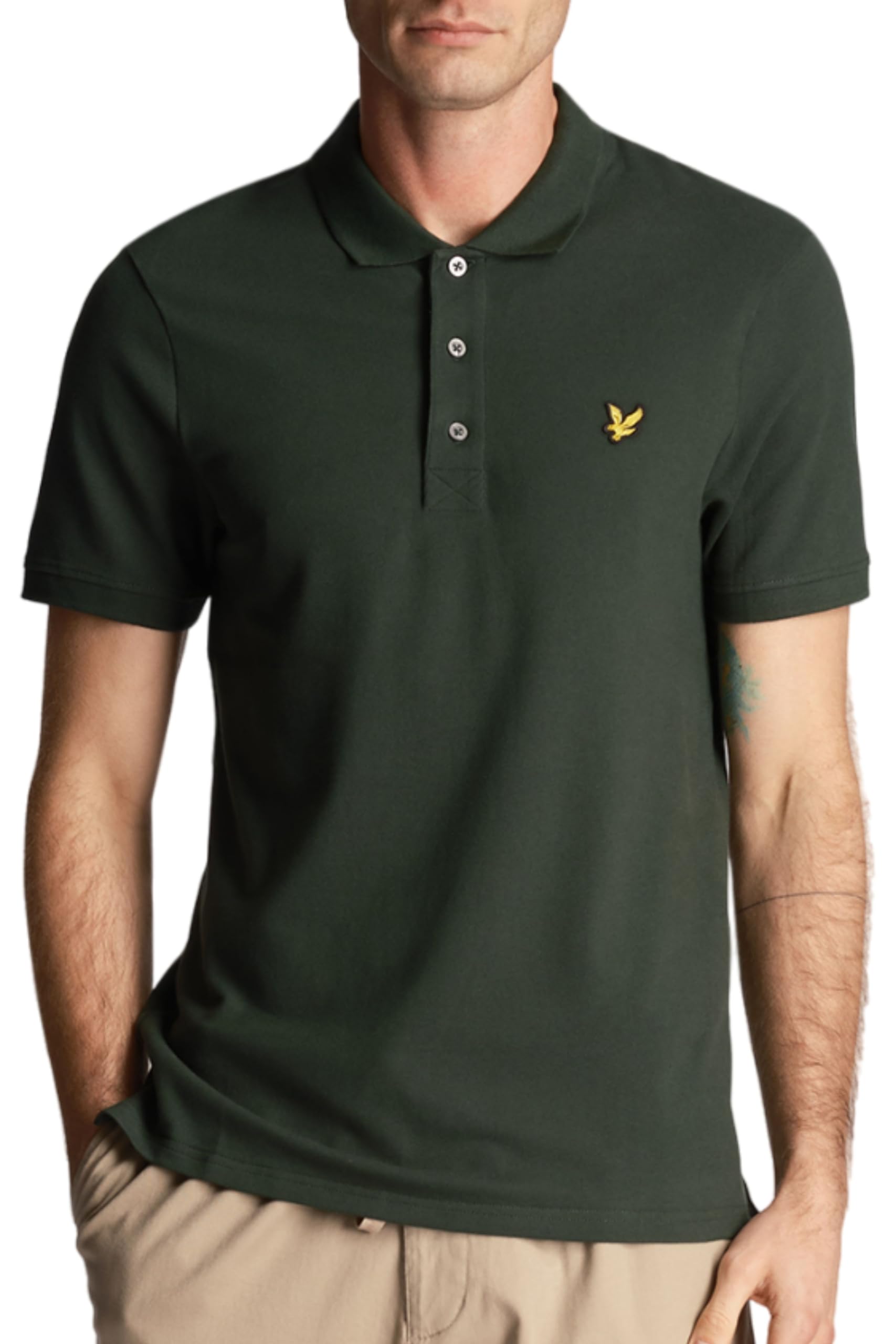 Lyle and Scott   Cotton Polo Shirt Dark Green, Men's Size 4XL