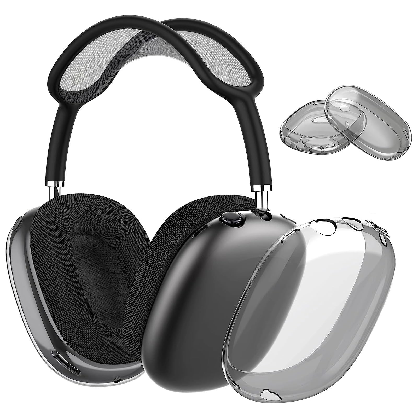 Protective Cover for AirPods Max - Soft TPU Anti-Scratch Accessories, Lightweight & Flexible, Precise Cutouts Case for AirPods Max(Black)