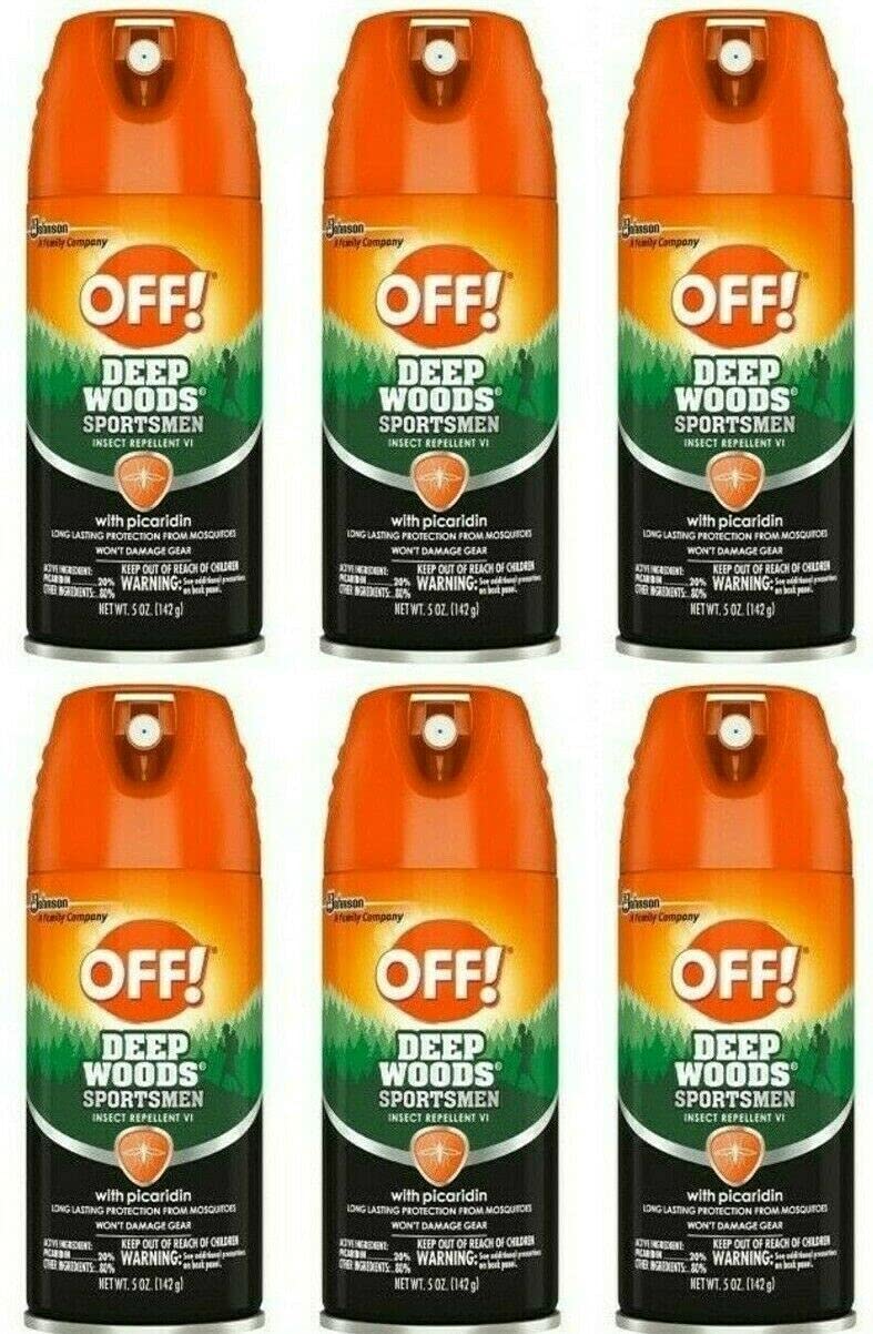 Off! Deep Woods Bug Spray & Mosquito Repellent, with Picaridin, Long Lasting Protection- Won't Damage Clothing and Gear 5 oz. (Pack of 6)
