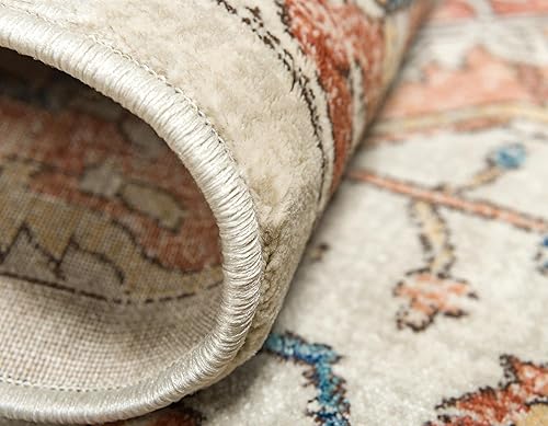 Miniatura 7 de Unique Loom Oslo Collection - Alfombra envejecida con medallón botánico beige (5 x 8 pies)