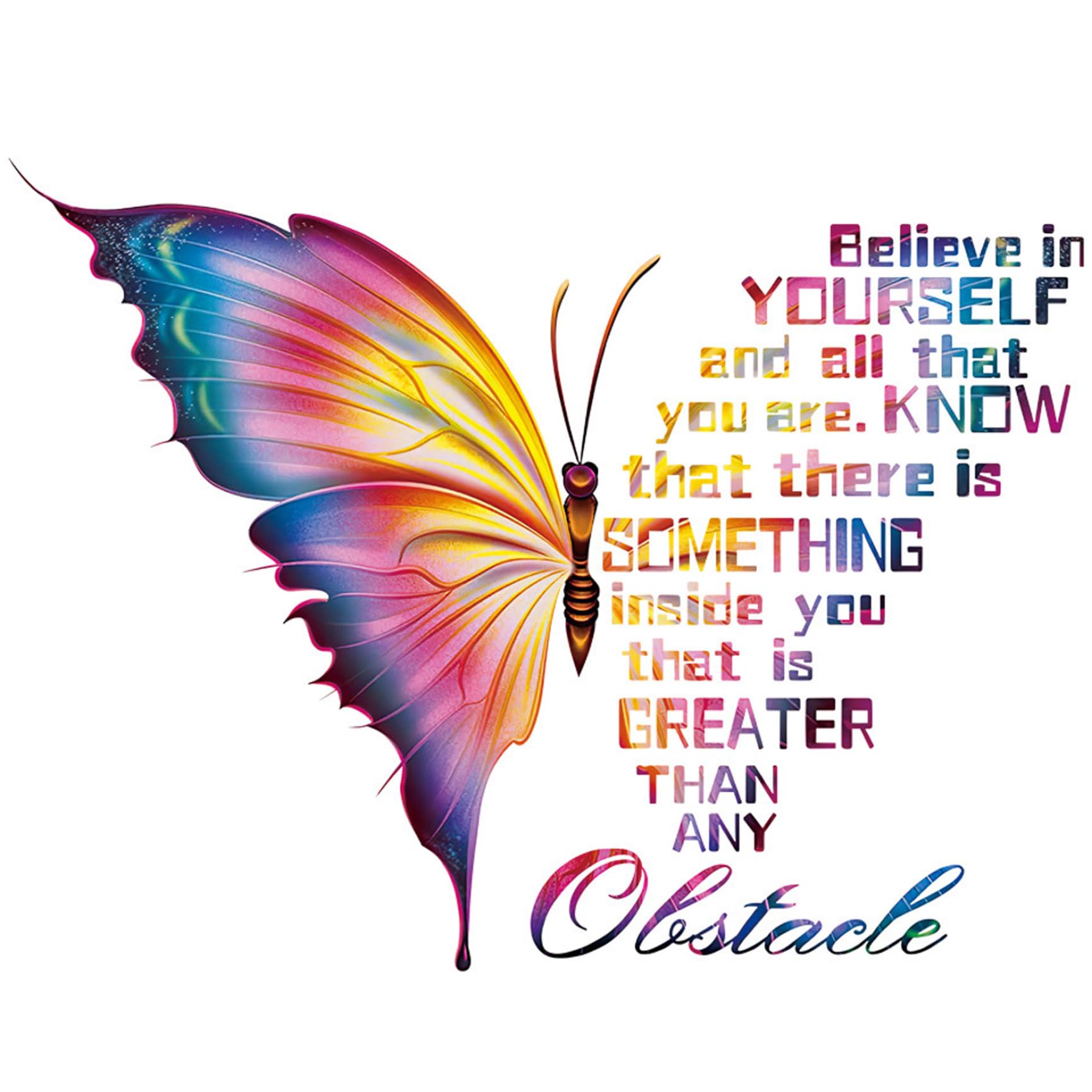 Pegatinas Believe in Yourself de mariposas para crear un ambiente positivo en aulas y oficinas