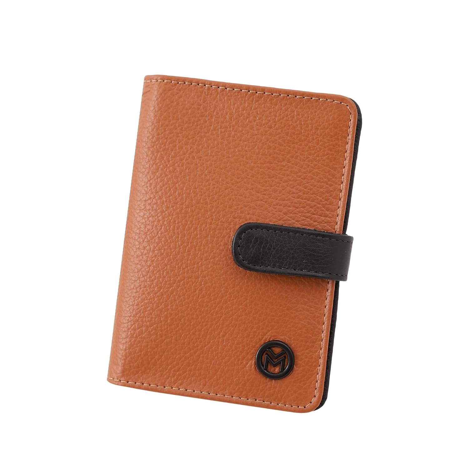 Carteira Feminina Couro Legítimo Rg Cnh Cartões Mariart 612 (Caramelo/Preto)