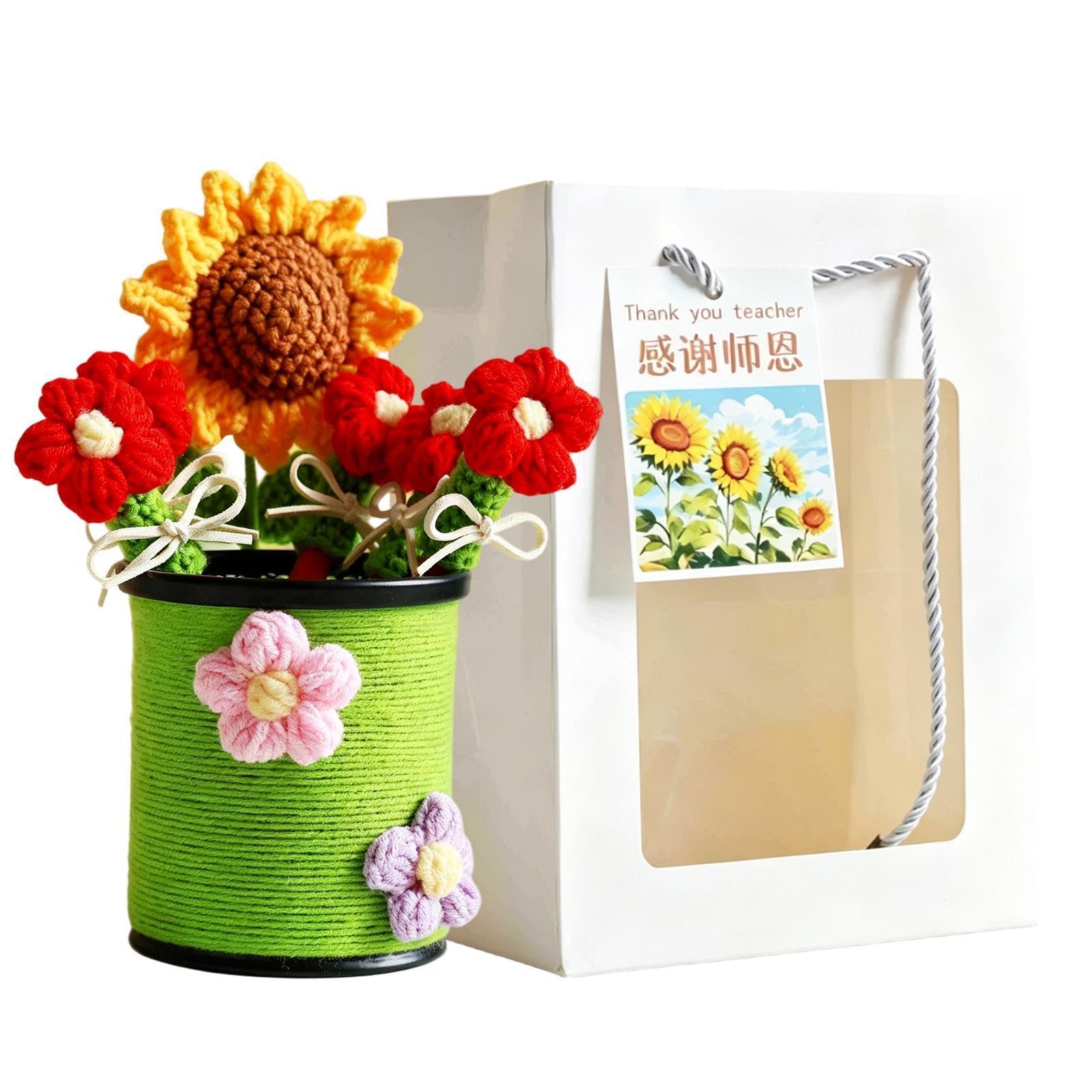 Porte-stylo mignon au crochet avec 3 crayons pour bureau