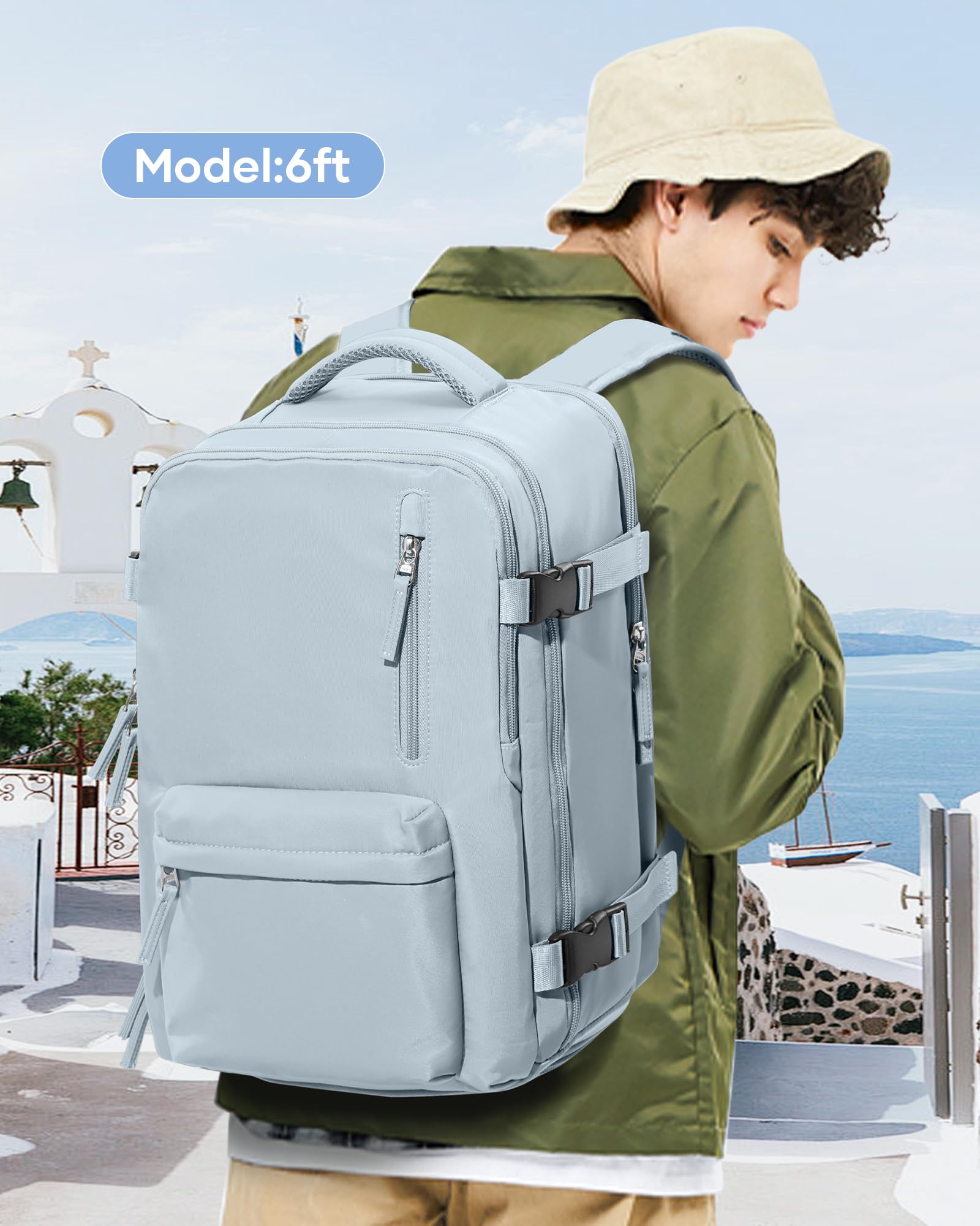 BJLFS Borse da Cabina per Ryanair 40×20×25 Zaino da Viaggio con Sottovuoto Bagaglio a Mano Easyjet 45×36×20,Zaino con sistema di compressione,Zaino Casual per laptop da 14 pollici per scuola