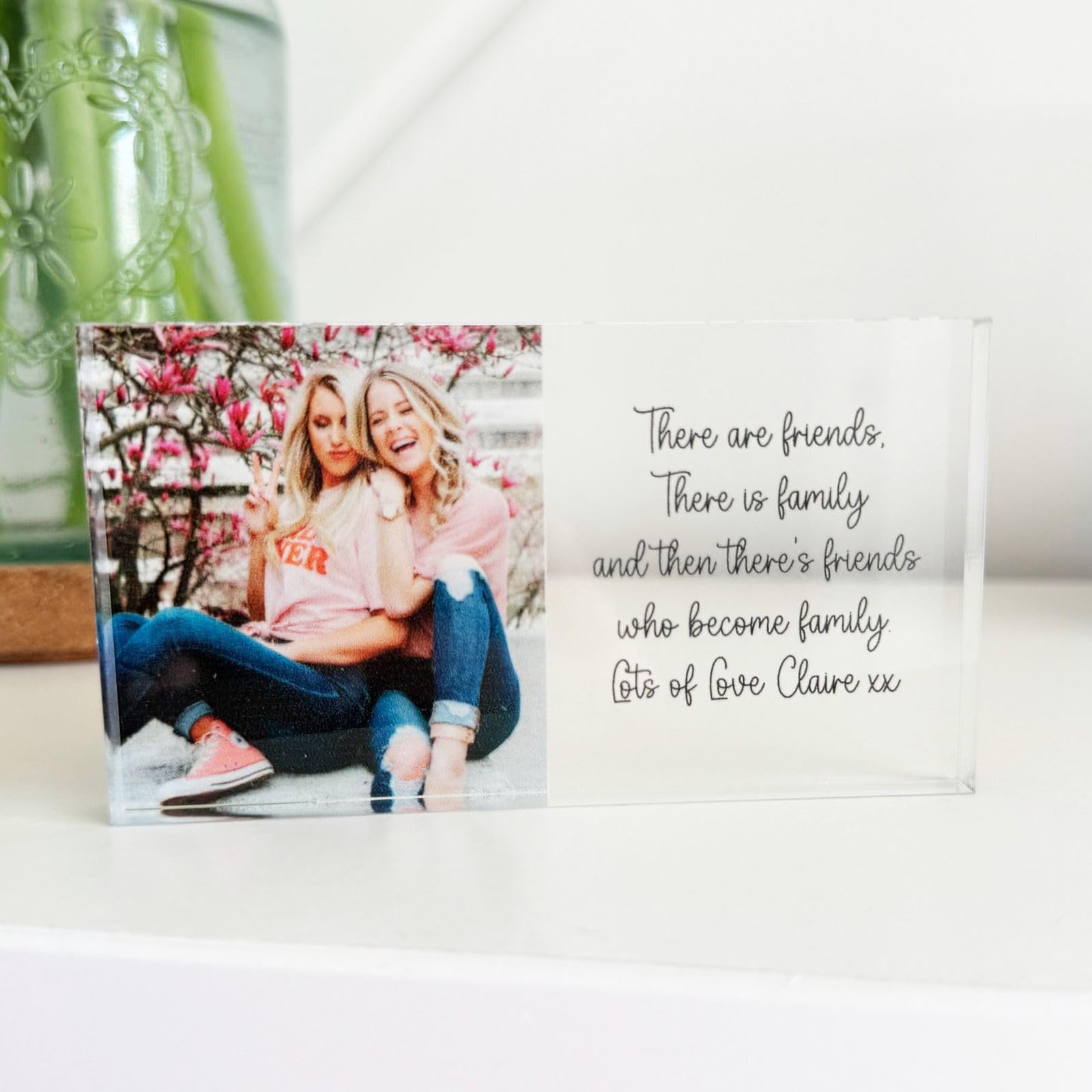 Luck and Luck Personalised Best Friend Photo Acrylic Block Print, Custom Photo Bestie Sister Friend Print, Gift For Mum Friends Sister Ornament
